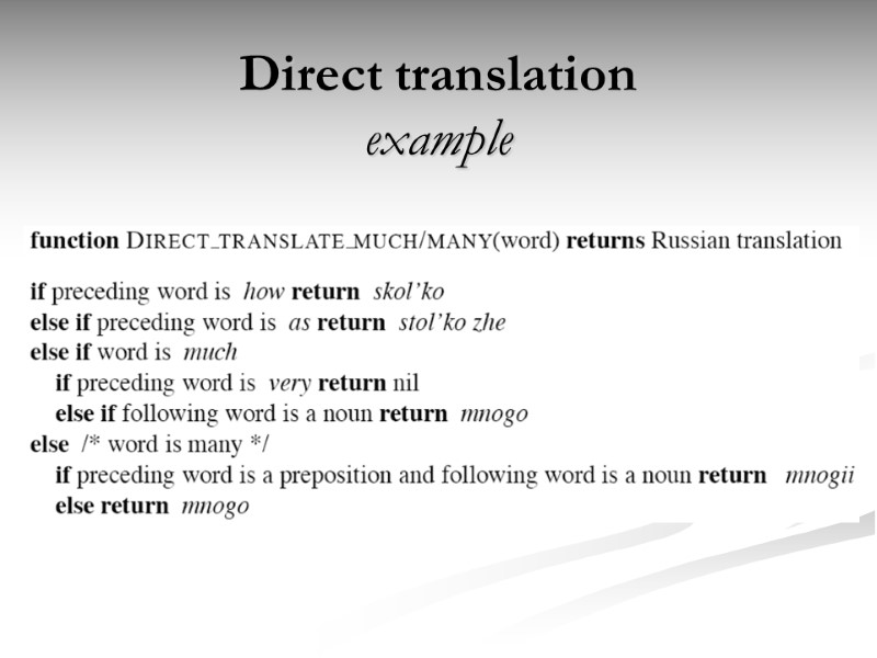 Direct translation example